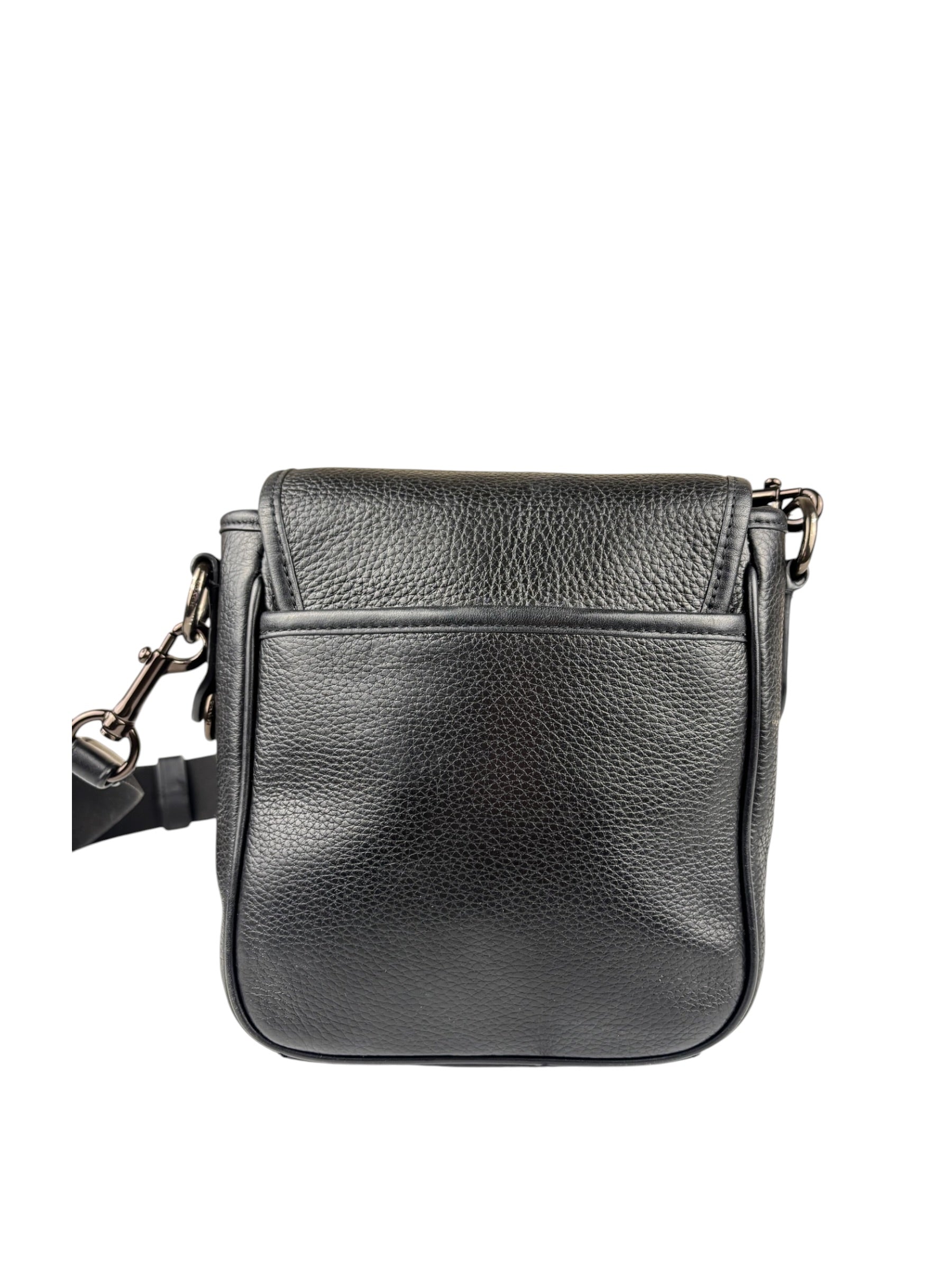 Coach Black Pebbled Leather Lucas Crossbody Bag