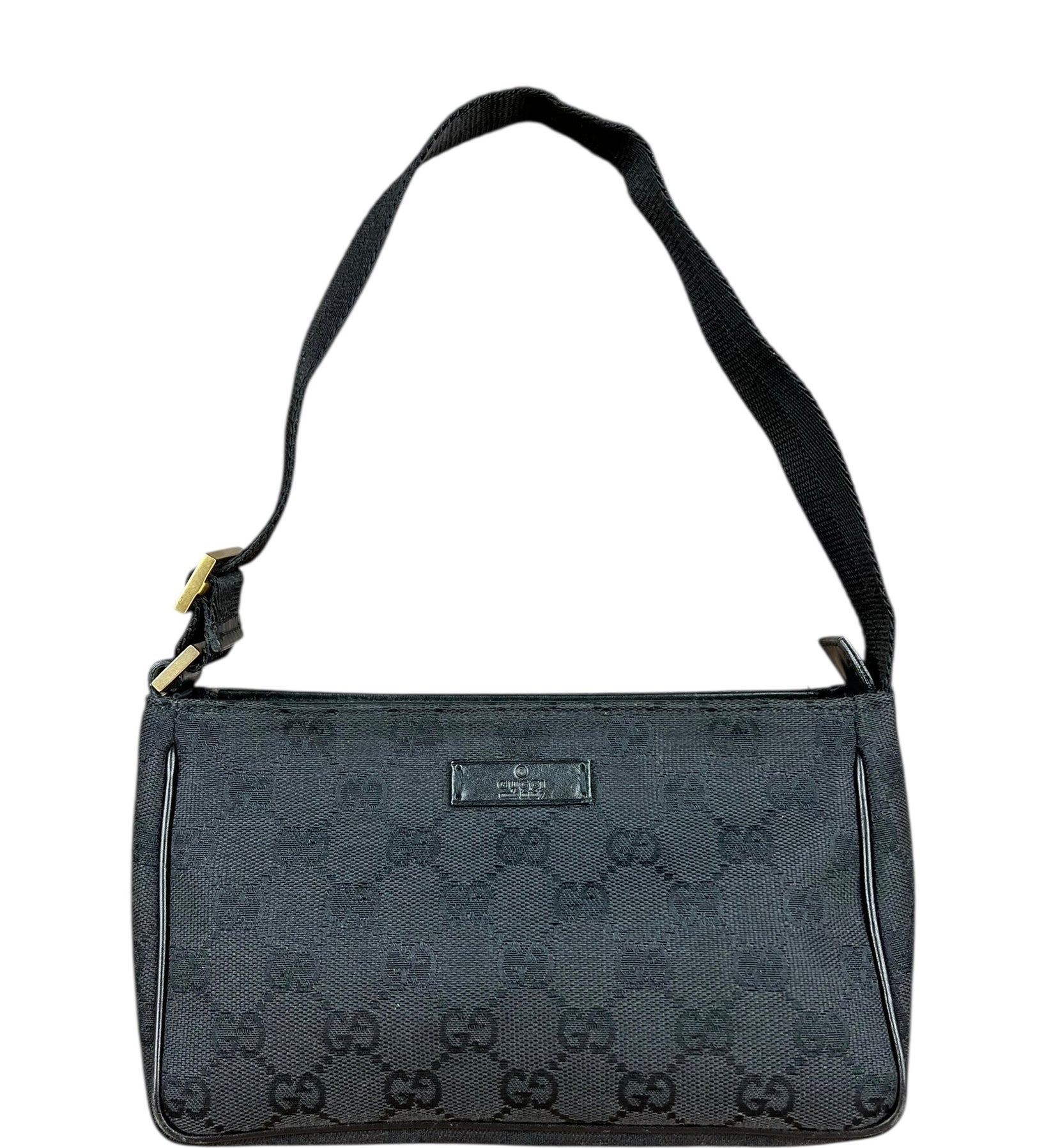 Gucci Vintage GG Black Canvas Pochette