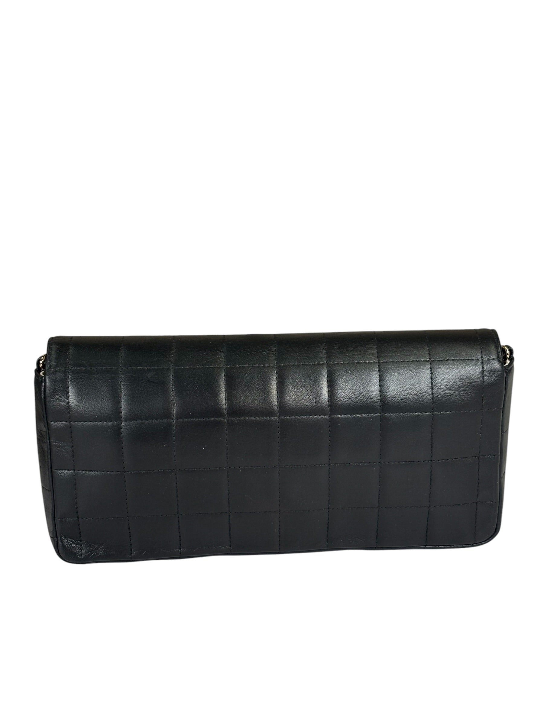 Chanel Black Chocolate Bar East West Flap Bag 2002