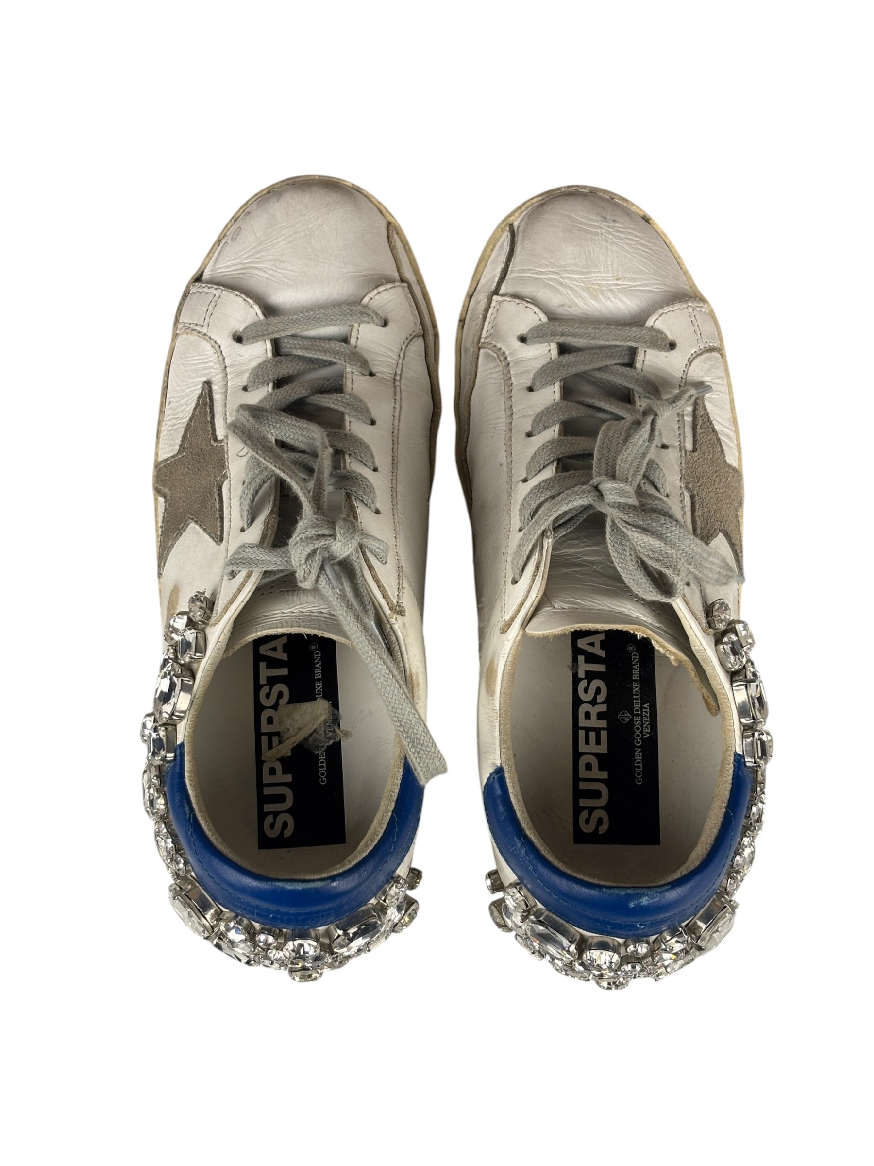 Golden Goose Superstar Sneakers Crystal Embellishments