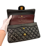 Chanel Black Quilted Leather Classic Medium Double Flap Bag 2014