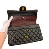 Chanel Black Quilted Leather Classic Medium Double Flap Bag 2014