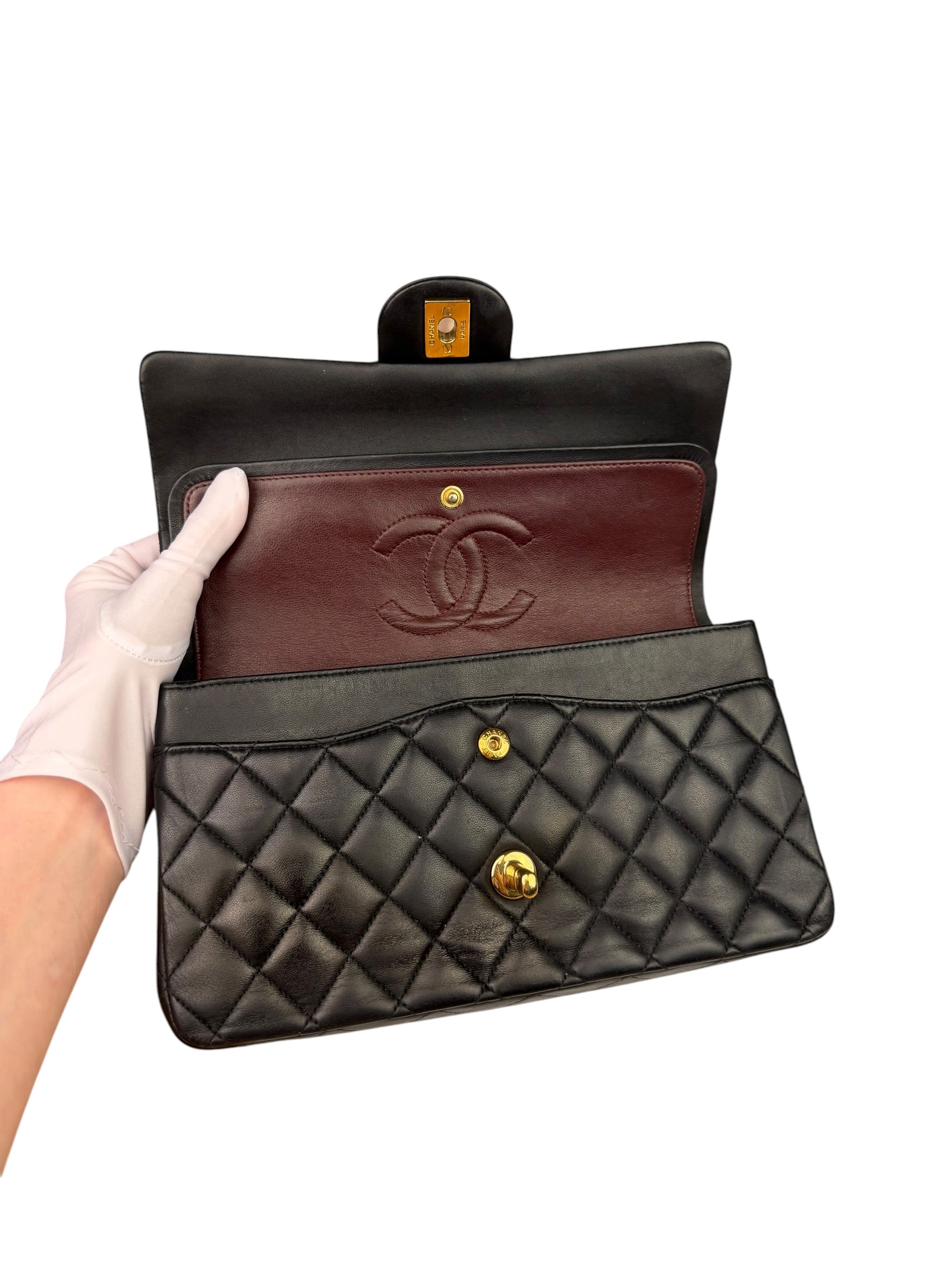 Chanel Black Quilted Leather Classic Medium Double Flap Bag 2014