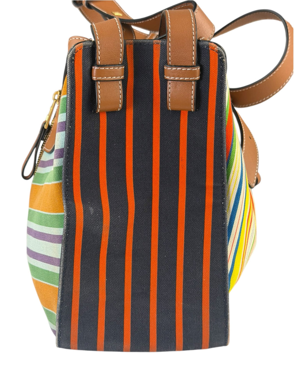 Loewe Colorblock Leather Trim Stripes Small Hammock Crossbody Bag