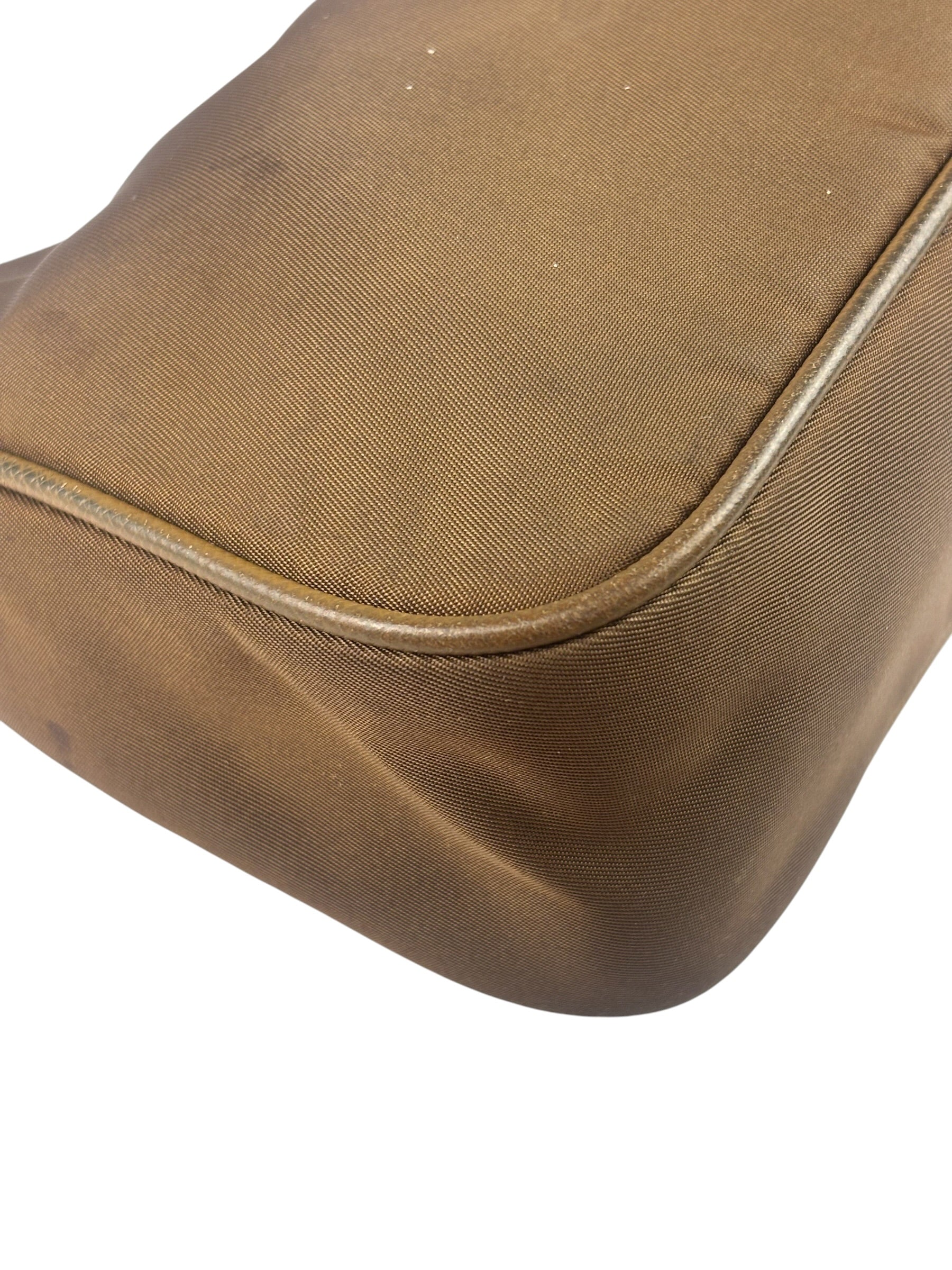 Prada Brown Nylon Pochette Shoulder Bag