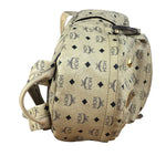 MCM Beige Leather Monogram Medium Stark Backpack