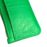 Balenciaga Green Leather Le Cagole Coin/Card Holder