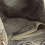 Balenciga Black Leather Classic Traveler Backpack