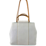 Hermes Light Blue Canvas Leather Trim Cabag Elan Tote