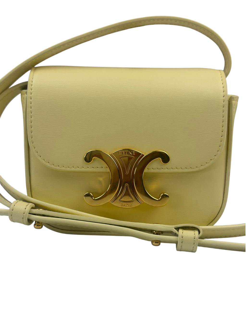 Celine Light Yellow Nano Triomphe Crossbody Bag