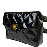 Chanel Black Patent Leather Belt Bag 1995