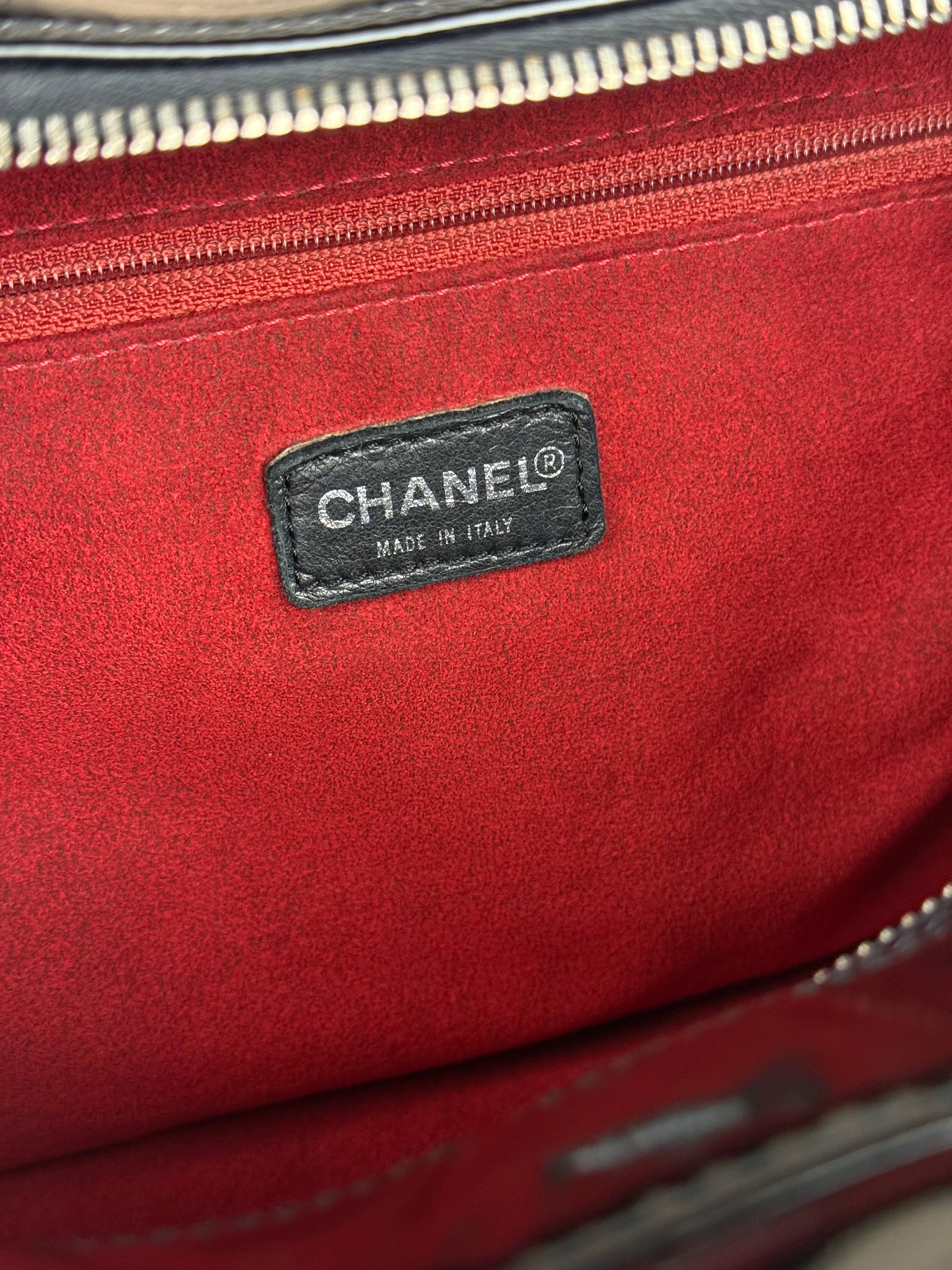 Chanel Black Patent Chocolate Bar Bowler Bag 2002