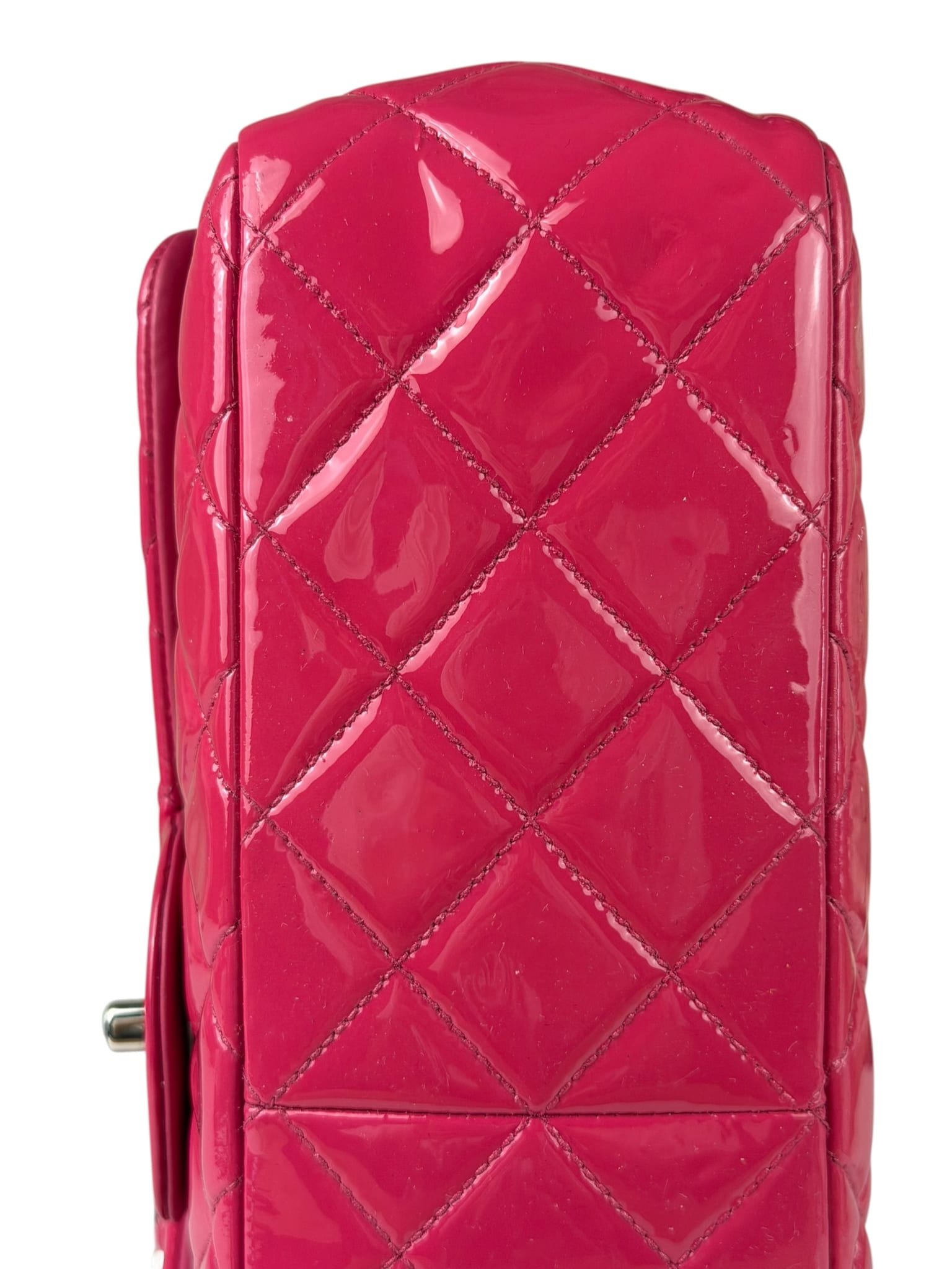 Chanel Hot Pink Large Patent Leather Double Flap Shoulder Bag 2014