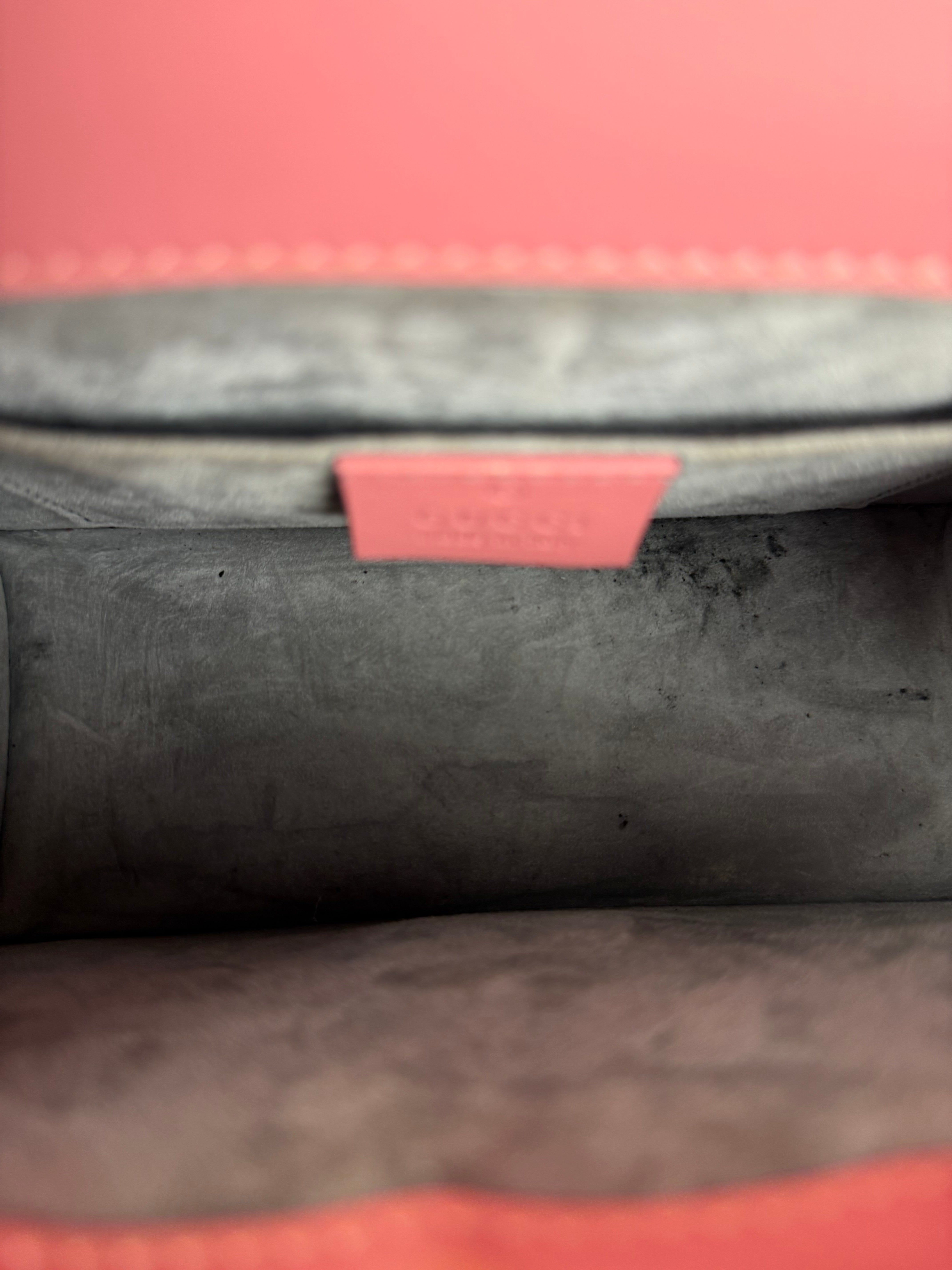Gucci Sylvie Pink Mini Satin Embellished 2Way Handbag