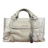 Celine Vintage Ivory Leather Boogie Handbag