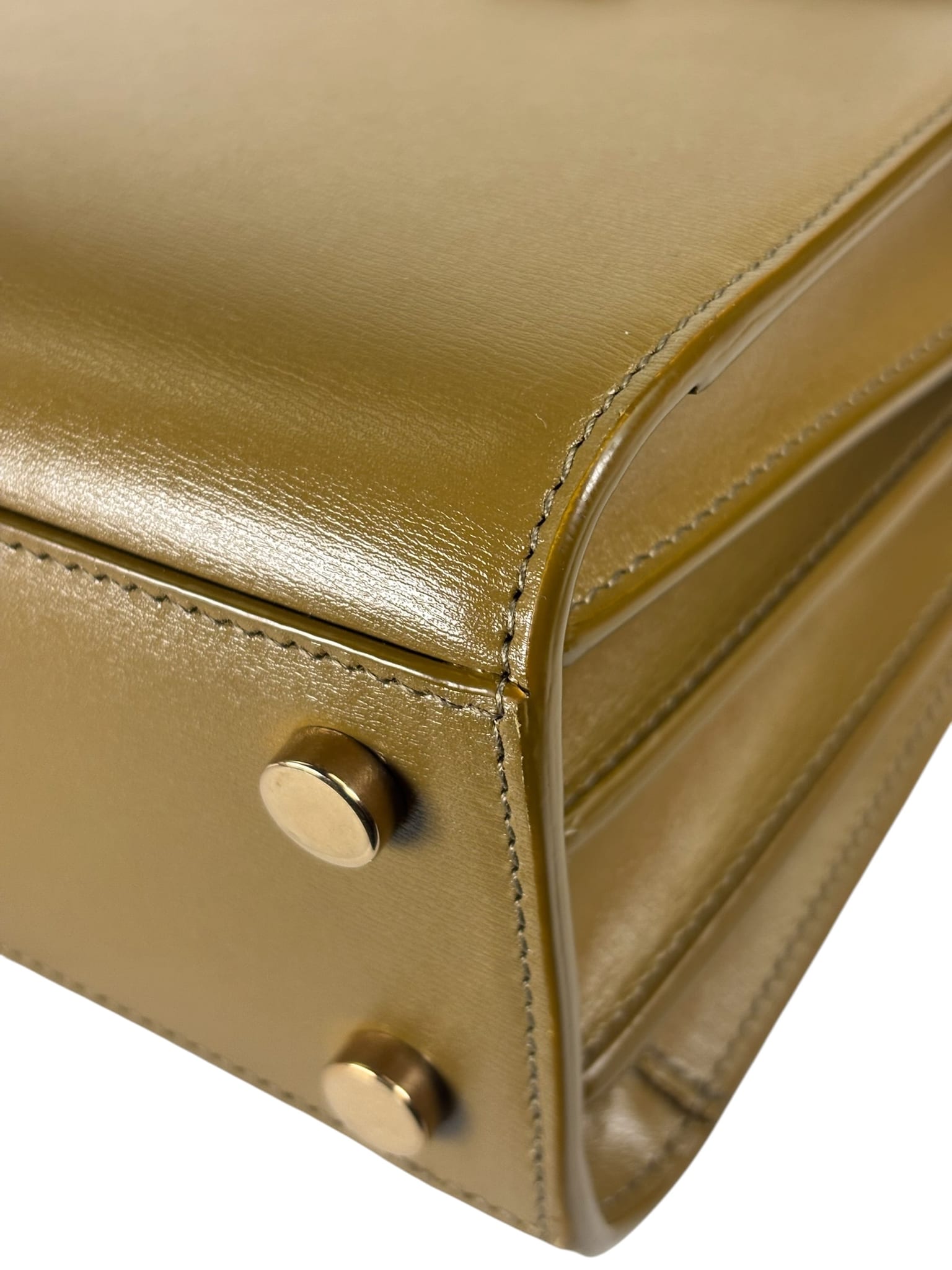 YSL Green Ink Leather King Palm Nano Two-Way Tote