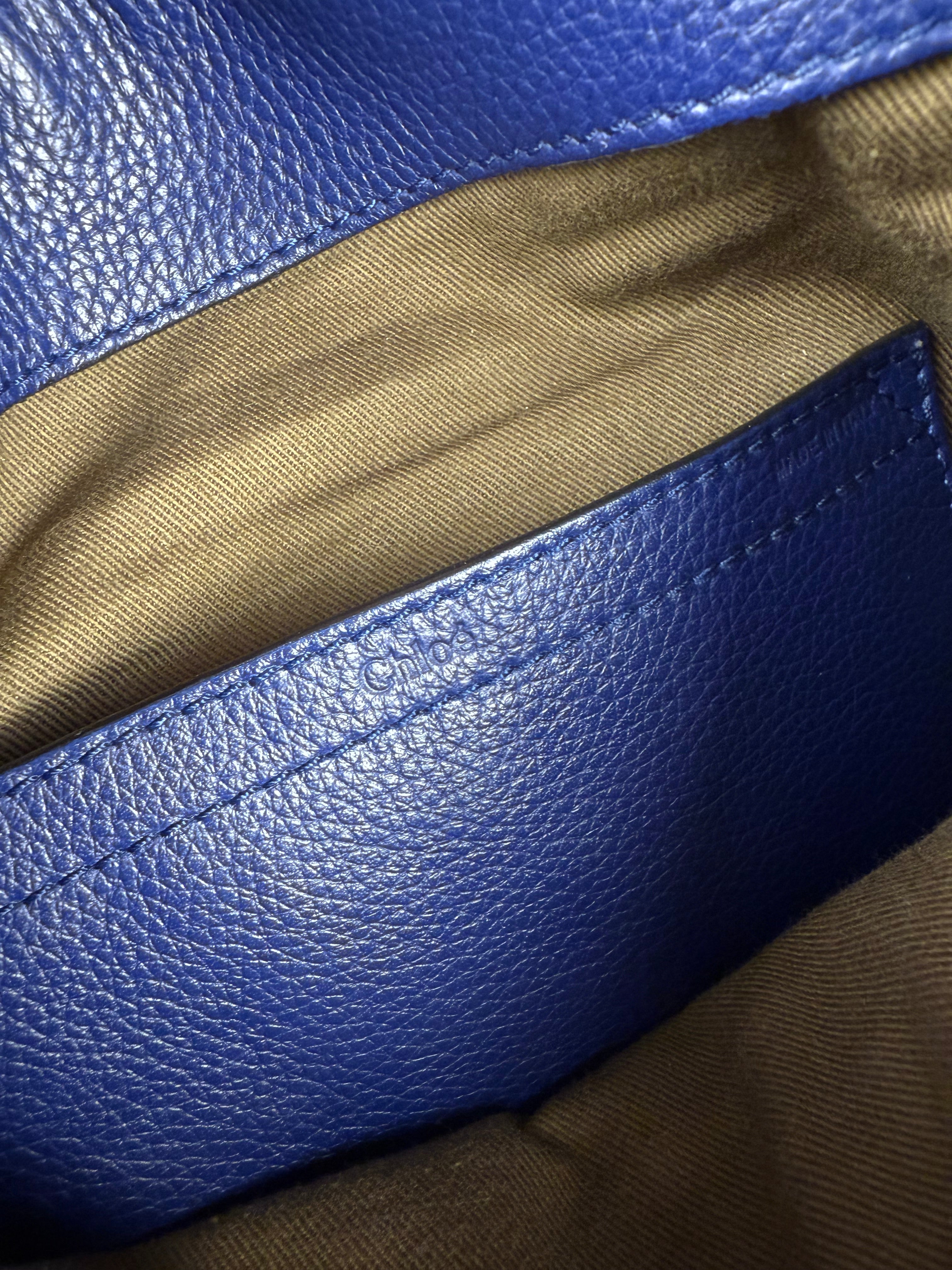 Chloe Large Marcie Saddle Bag Blue