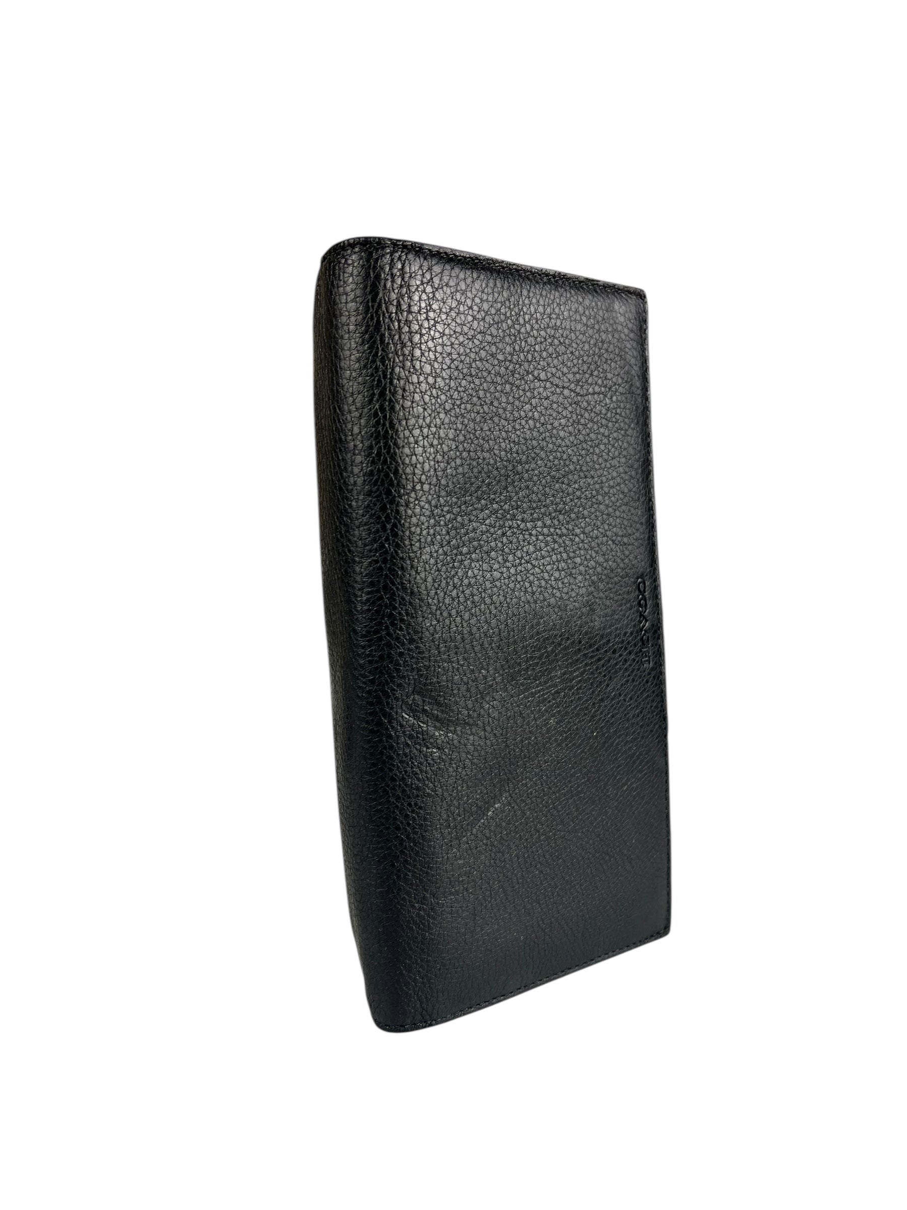 Coach Black Leather Long Wallet
