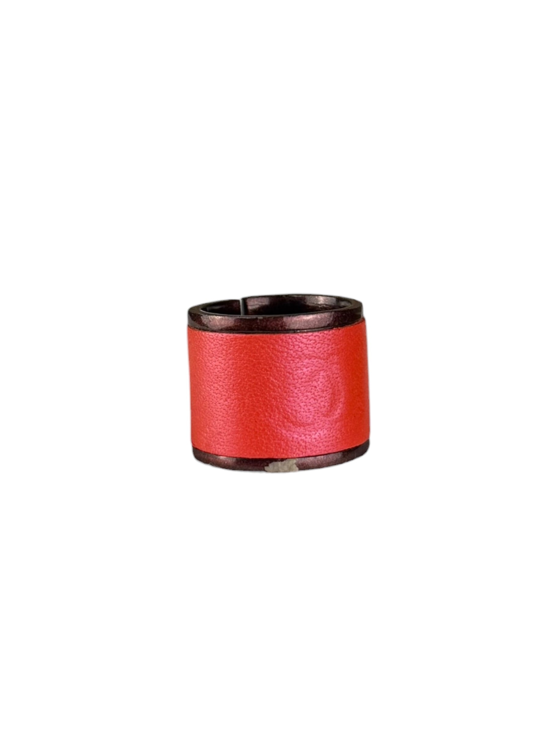 Chanel Paris Red Leather Wrap Ring