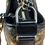 Chanel Metallic Gold/Black Leather Small Gabrielle Hobo Bag 1992