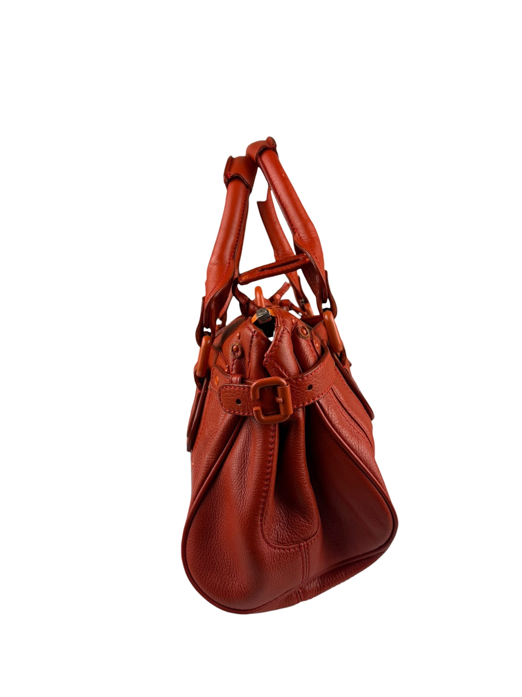 Chloé Vintage Red Leather Paddington Bag (Broken Lock