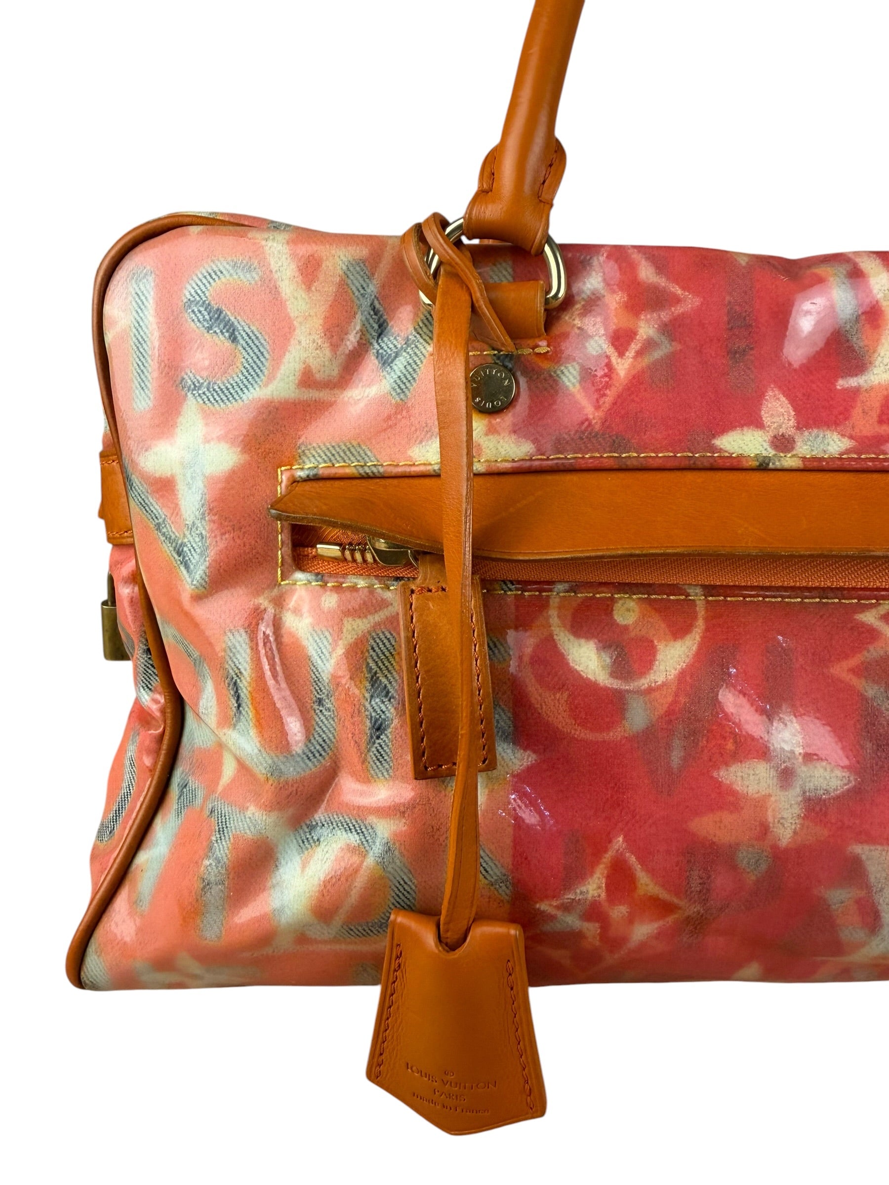 Louis Vuitton Richard Prince Orange Vinyl Canvas Monogram Hand Bag PM
