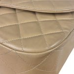 Chanel Beige Quilted Lambskin Flap Bag 90's