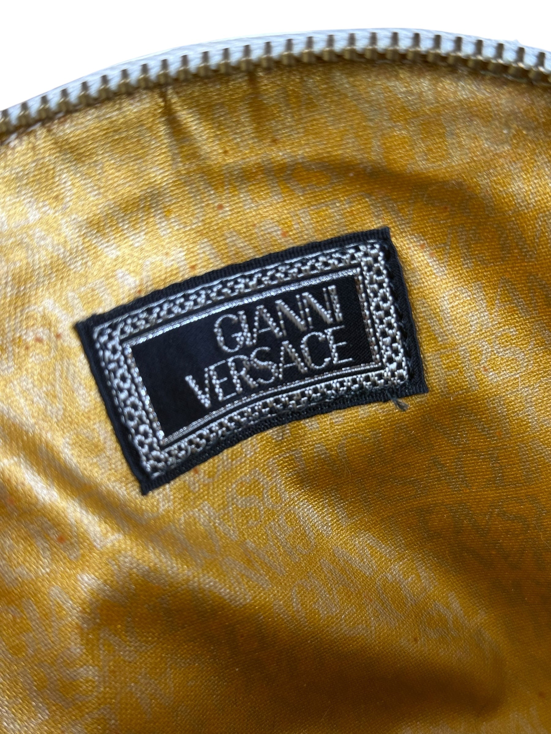Versace Vintage Mini Osctrich Leather Top Handle Bag