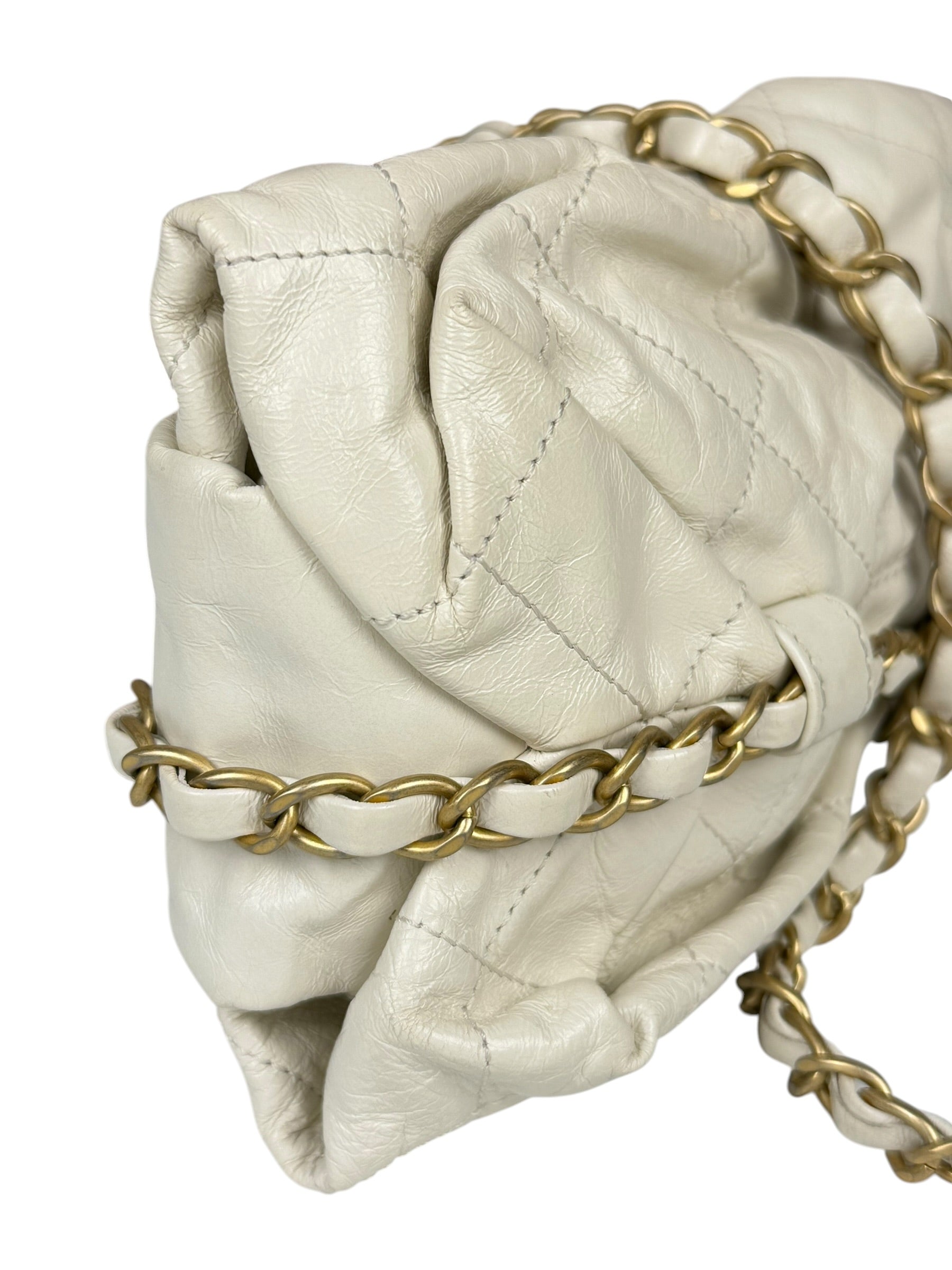 Chanel White Quilted Leather Midnight Swim Baluchon Clutch 2012