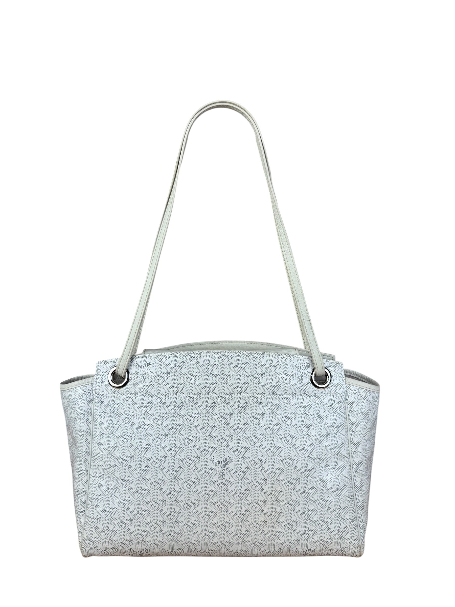Goyard White Goyardine Sac Rouette PM Shoulder Tote