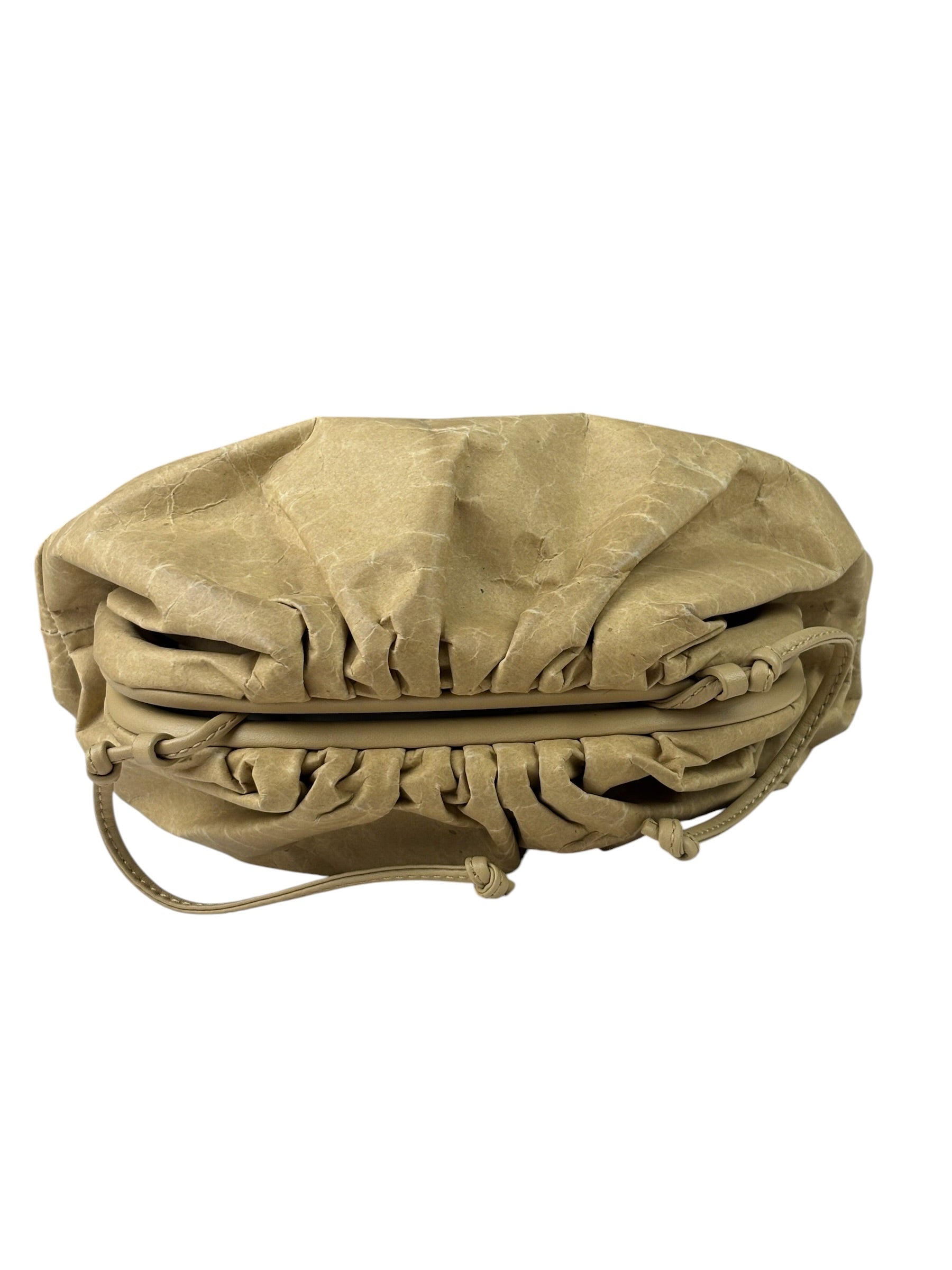 Bottega Veneta Beige Leather Kraft Paper Mini Pouch