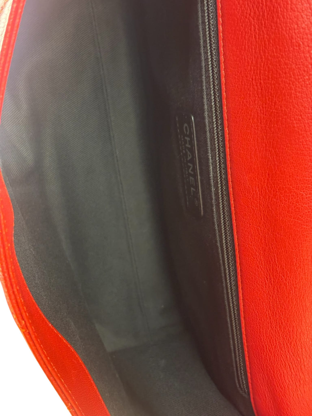 Chanel Red Quilted Lambskin Flap Bag 2015