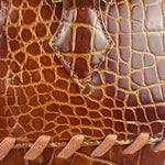 Yves Saint Laurent Vintage Croc-Embossed Leather Handbag