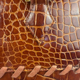 Yves Saint Laurent Vintage Croc-Embossed Leather Handbag