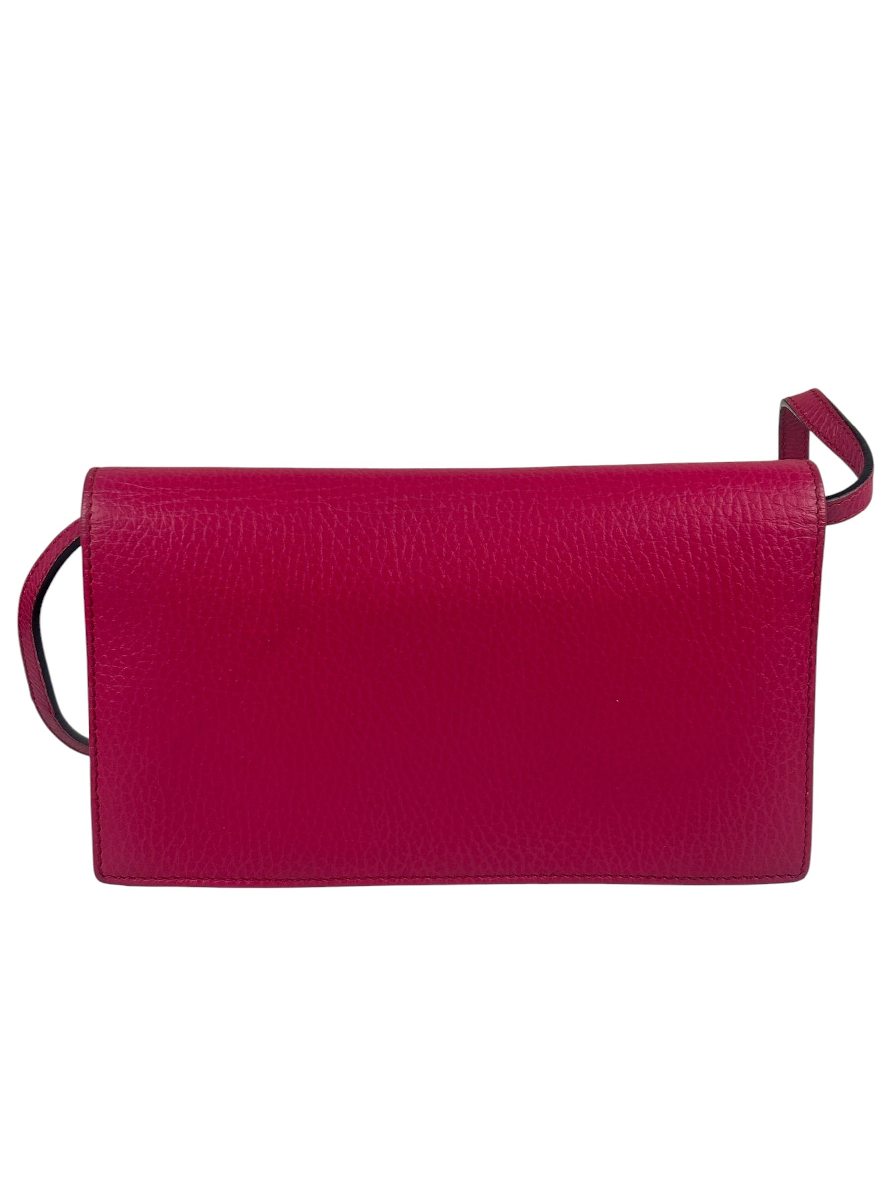 Gucci Pink Leather Swing Wallet/Pochette