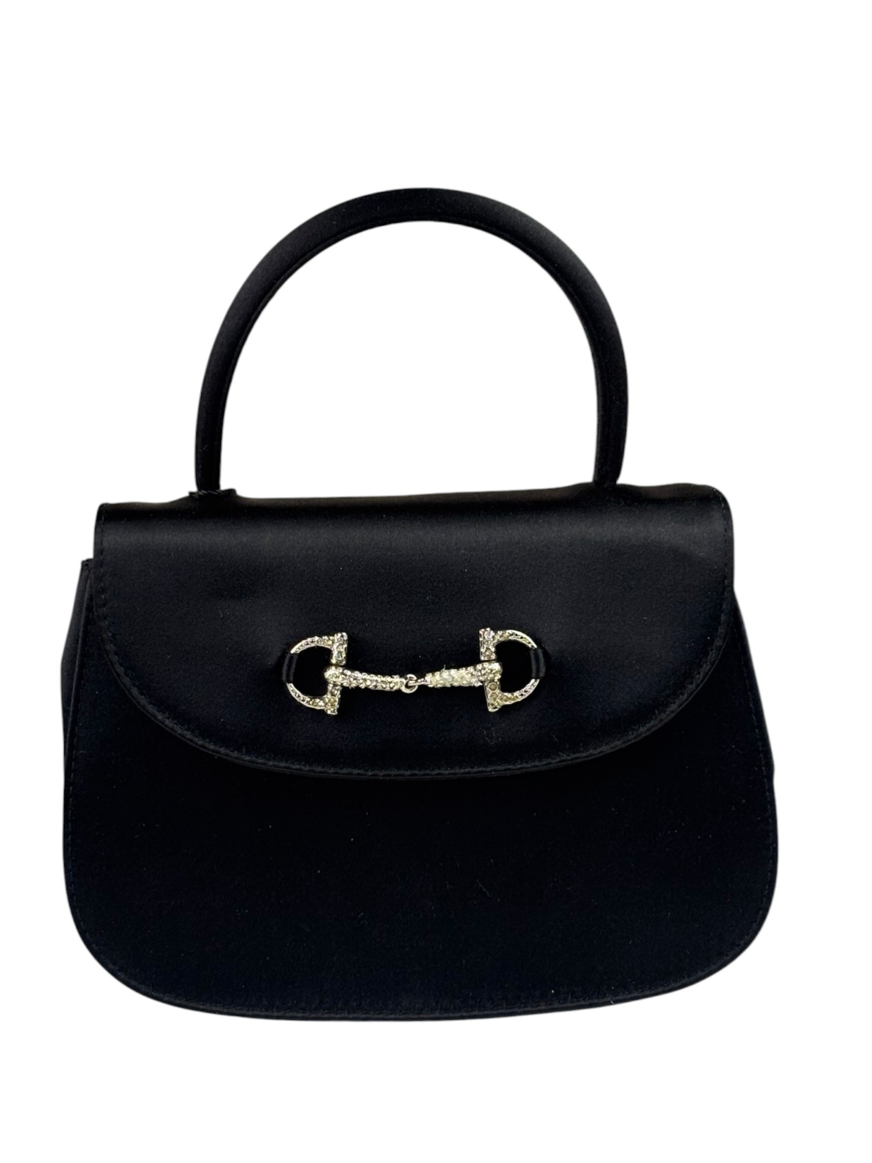 Gucci Vintage Satin Horsebit Top Handle Bag