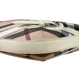 Burberry Beige Leather Trim Nova Check Hobo Bag