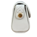 Chanel Vintage White Quilted Leather Flap Bag 1991