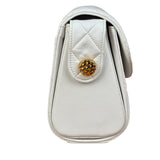 Chanel Vintage White Quilted Leather Flap Bag 1991