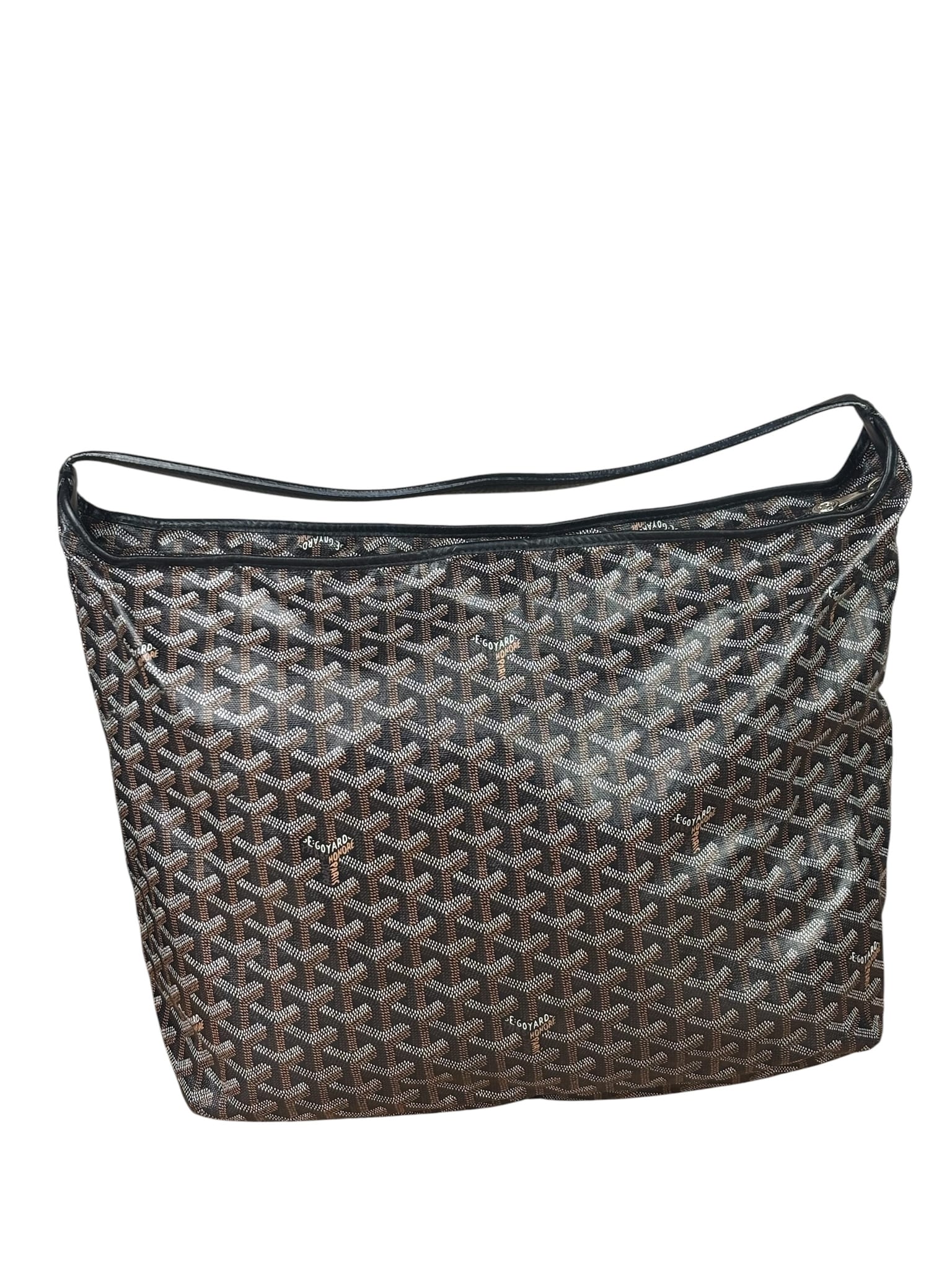 Goyard Brown/Black Leather Boheme Hobo Bag