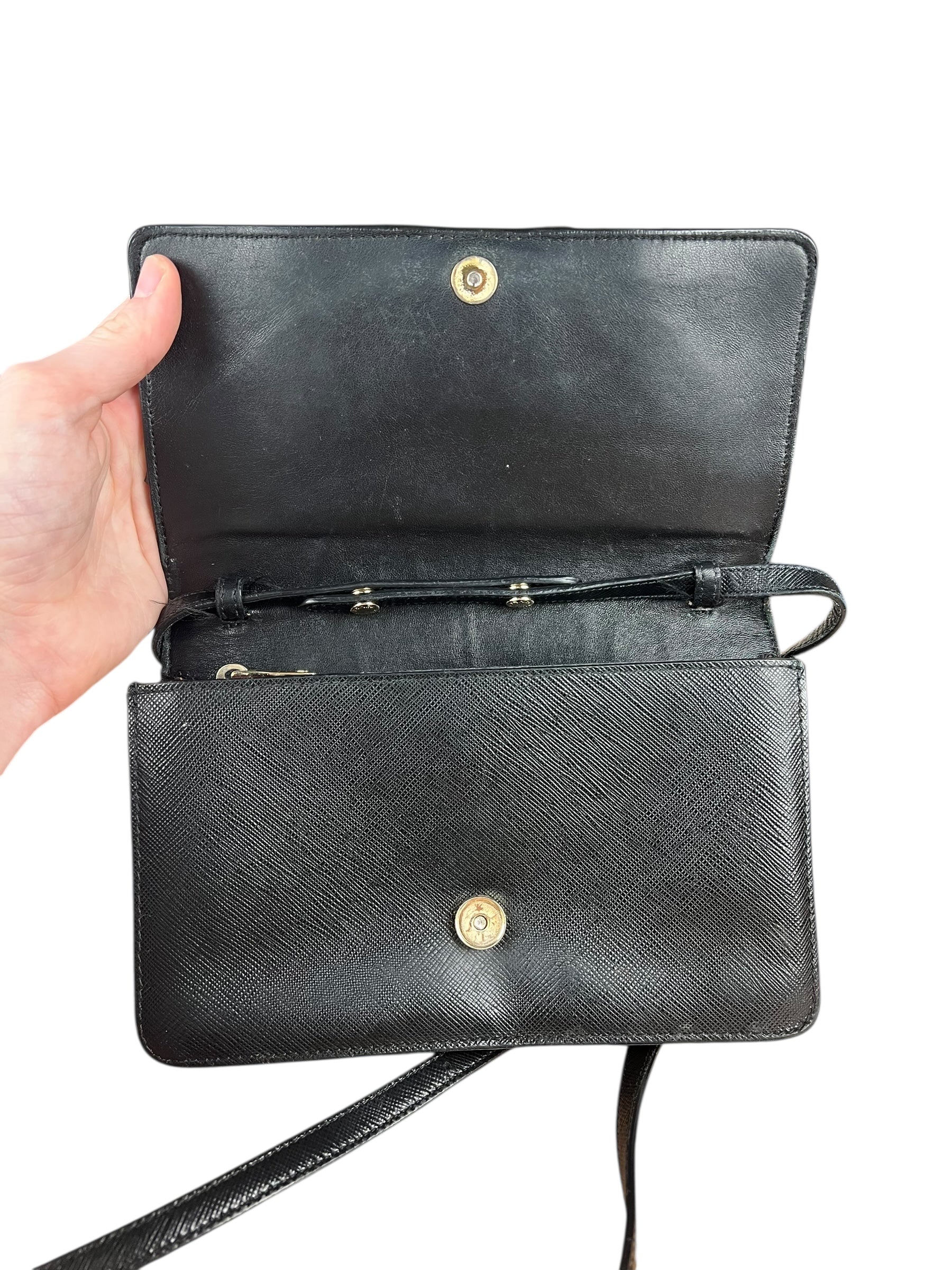 Prada Saffiano Lux Bow Crossbody Wallet