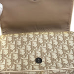 Christian Dior Beige Embroidered Trotter Flap Crossbody Bag