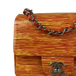 Chanel Mini Square Classic Striped Patent Single Flap Bag 2013