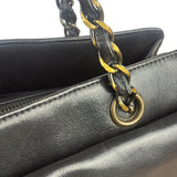 Chanel Vintage Black Calfskin Front Pocket Tote 1997