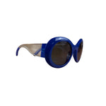 Chanel Vintage Blue Round Frame Sunglasses