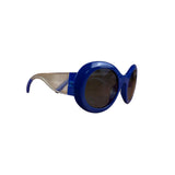 Chanel Vintage Blue Round Frame Sunglasses