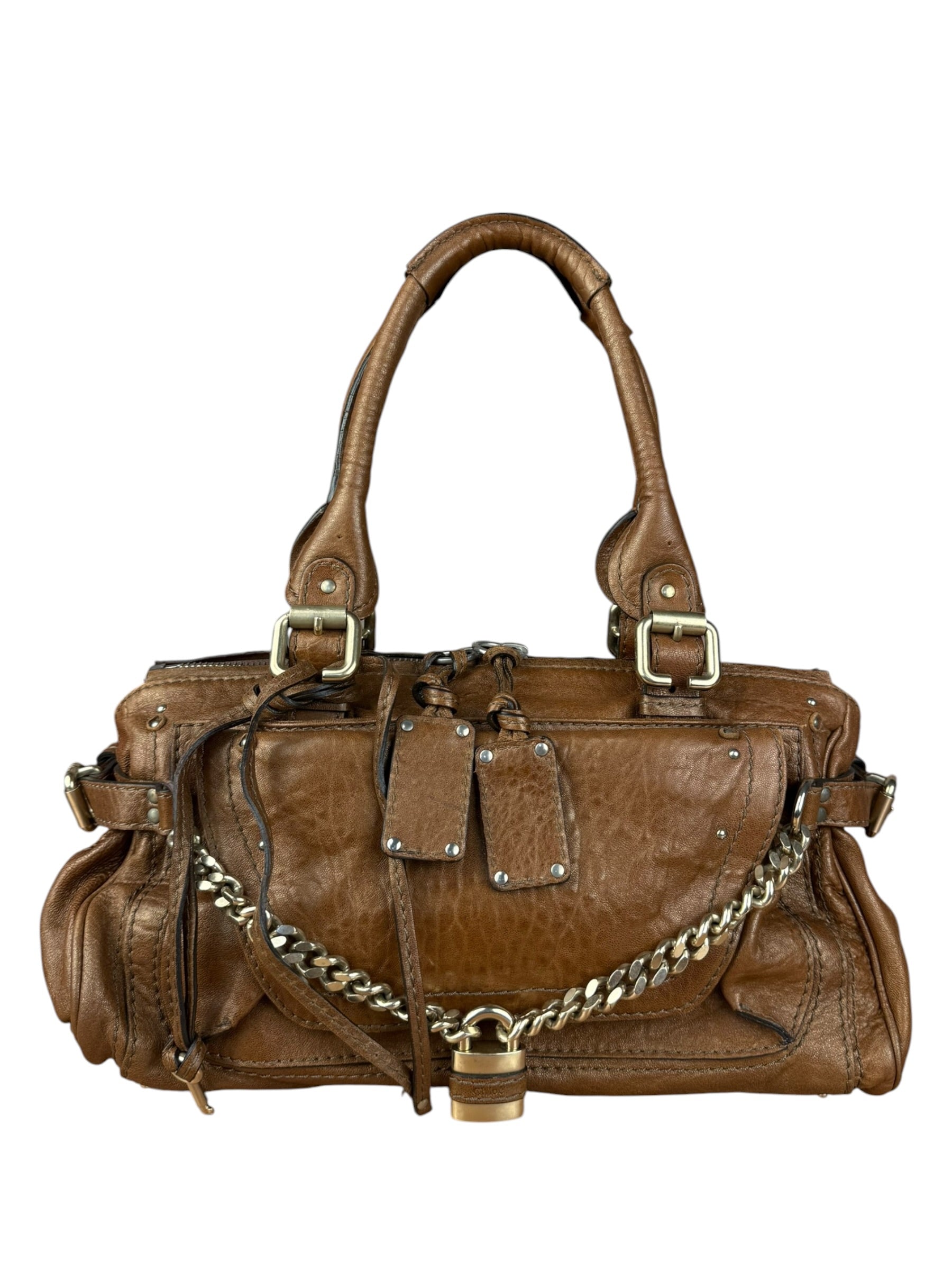 Chloe Vintage Brown Paddington Leather Handbag