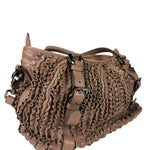 Burberry Purple Leather Ruffled Lowery Bag