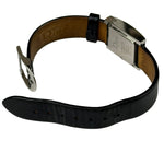 Dior Silver Dial Black Leather Strap D78-100