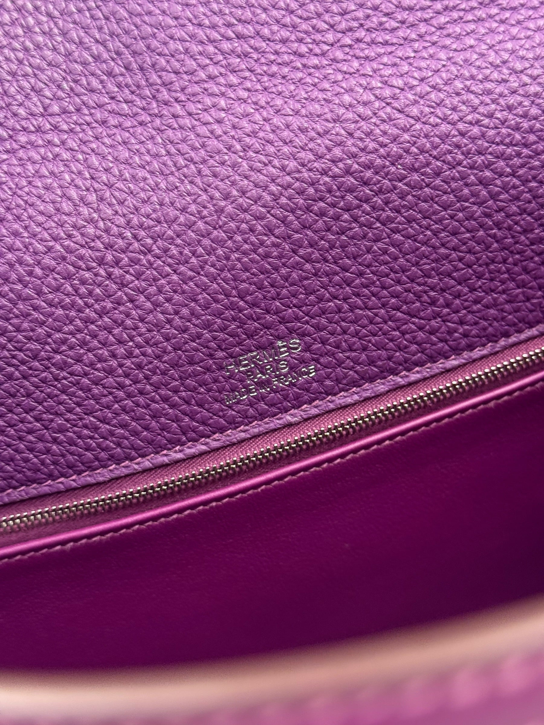 Hermes Kelly 35 Purple Ghillies Swift Togo Leather Handbag 2015